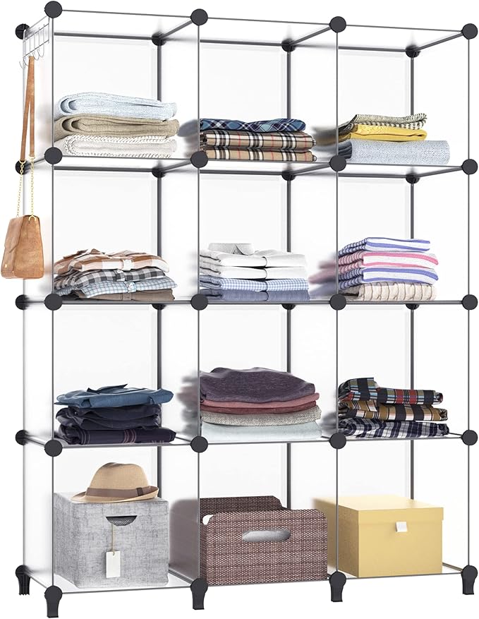 Closet Organizer, 12-cube Closet Organizers and Storage, Portable Cube Storage Organizer, Closet Shelves for Kids, Closet, Be