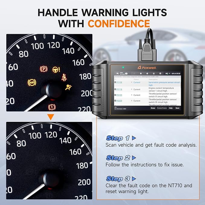 FOXWELL NT710 fit for Mercedes-Benz OBD2 Scanner, Full System Diagnostic Scan Tool, Bidirectional Control, All Free Resets