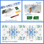 SOMWISE Frosted Glass Window Film, Heat Insulation, UV Block, Anti-Glare, One Way Privacy Tint, Static Cling for Home Bathroom Door, Renter Friendly, Day & Night Privacy
