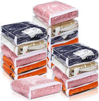 Kingdder 16 Pcs Clear Zippered Storage Bags Plastic Sweater Bags with Zipper 10 x 10 x 2.5 Inch Vinyl Sheet Organizer and Sto
