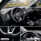 SEG Direct Flat Bottom Steering Wheel Cover, D Shaped Car Wheel Cover 14-14 1/4 in. (35.5-36 cm), for Tesla Model 3 / Y, for 