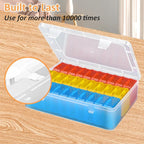 Mathtoxyz Bead Organizer Box(Red,Yellow,Blue), 31Pcs Small Bead Organizers and Storage Plastic Cases Mini Clear Containers Bo