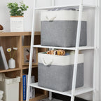Temary Fabric Baskets 13 Inch Cube Storage Baskets with Rope Handle, Storage Cube Bins Clothes Basket for Gift, Large Storage