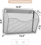 EASEPRES 3 Single Pocket Mesh Hanging File Organizer, Vertical Wall Mounted Magazine File Holder, Mount Basket Mail Paper Doc