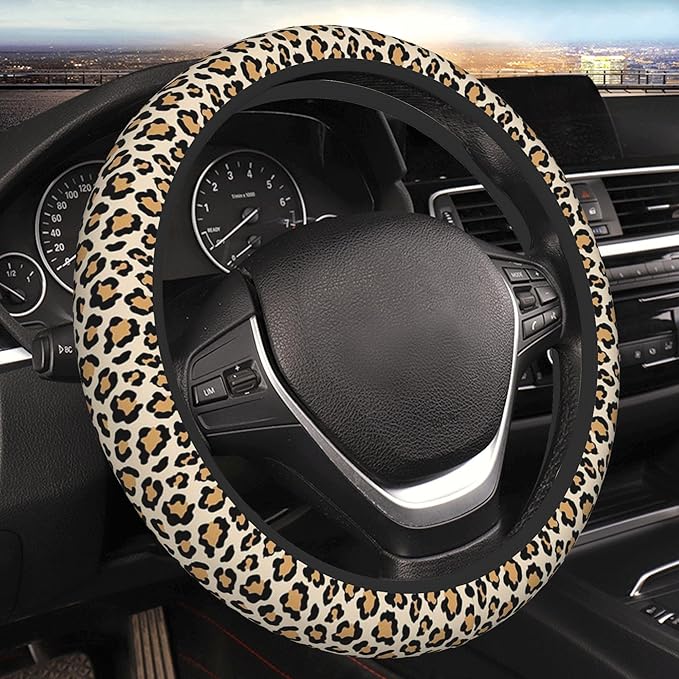Steering Wheel Cover Universal Fit Car Interior Accessories for Women Men 15 Inch Breathable Anti Slip Odorless Neoprene Stee