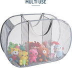 Seiritex Mesh Popup Laundry Hamper 3 Compartment Sortable Horizontal Collapsible Laundry Basket for Clothes Laundry Room Bedr
