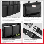 SURDOCA Car Trunk Organizer, LARGE CAPACITY Car Storage Bag with 8 Pockets, 7X Upgraded Trunk Storage Organizer for Car, SUV, Truck, MPV