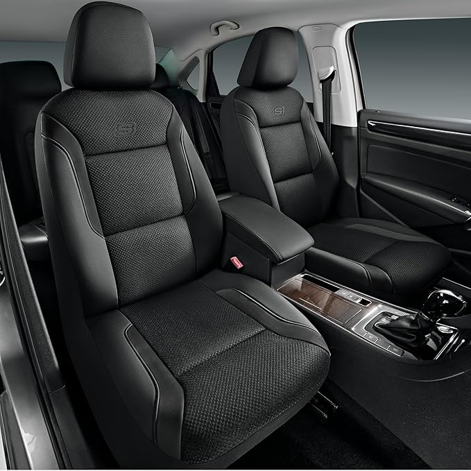 Skechers Men's Memory Foam Seat Covers, Air Cool Mesh Thick Car Seat Covers, Car Seat Covers Front Seats Airbag Compatible, U