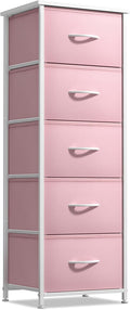 Sorbus Fabric Dresser for Kids Bedroom - Chest of 5 Drawers, Tall Storage Tower, Clothing Organizer, for Closet, for Playroom