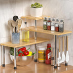 ZHWS Kitchen Countertop Organizer Spice Rack for Salt, Bathroom Counter Organizer Over Sink for Makeup, Skincare, Adjustable 