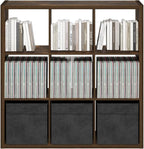 Furinno Cubicle Book Shelf, 9-Cube Bookshelf, Extra Thick Frame Reversible Bookcase with Open Back, 14.6" x 44" x 44", for Li