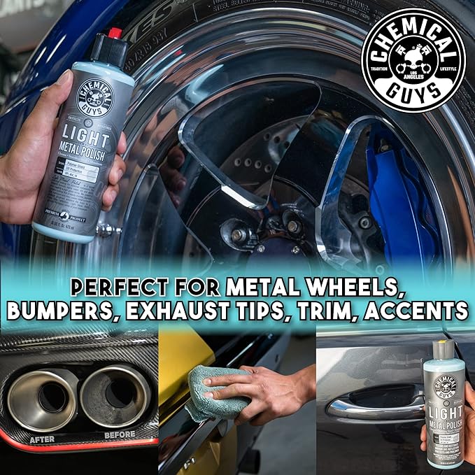 Chemical Guys SPI_404_16 Light Metal Polish (Works on Chrome, Stainless Steel, Aluminum & More), 16 fl oz