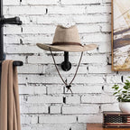 MyGift 3 Pcs Cowboy Hat Holder on Wall, Hat Rack Hooks, Wig Display Helmet Collection Organizer, Baseball Cap Hanger Entryway