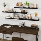 Fun Memories Floating Shelves for Wall, 48Inch Long Floating Shelves Set of 1, Hanging Shelf with Invisible Brackets, Wood Sh