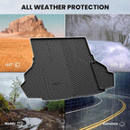 LASFIT Cargo Mat for Ford Mustang 2015-2023 (with or Without Subwoofer) Trunk Liner, Custom Fit All Weather Protector TPE One-Piece Design Easy Installation Trunk Mat, 1pc Black