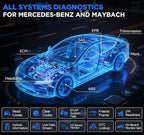 KINGBOLEN SOLOSCAN Bluetooth OBD2 Scanner for Mercedes-Benz MB (A/C/E/S/G/More), Maybach Bidirectional Scan Tool, All System