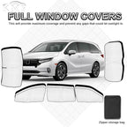 KMF 8pcs Thicken Sun Shades for Honda Odyssey Elite 2018-2024 Accessories,Windshield Sunshade Full Car Window Covers Sunshade for Side Rear, UV Block and Privacy Blackout for Car Camping Outdoor
