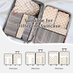 U+U 10 Set Compression Packing Cubes - Ultralight Travel Organizers with Laundry Bag and Cosmetic Bag, Space-Saving Suitcase 
