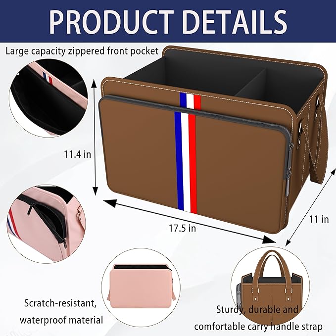 Homeve Trunk Organizer for Car, Waterproof Collapsible 3 Compartments Car Organizer, Foldable Storage for Car Accessories, Too