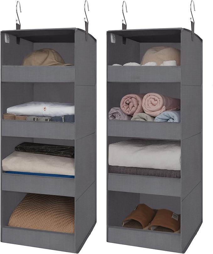 GRANNY SAYS 4-Shelf Hanging Organizer, Closet Hanging Shelves, Closet Hanging Storage Organizers, Organization for Bedroom, L