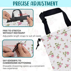 Car Garbage Bag Small Pink Rose Floral Drawstring Car Trash Bag Hanging for Back Seat with Adjustable Buckle Canvas Vehicle Trash Can Easy-to-Install