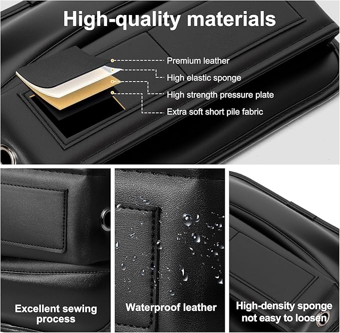 chfine Car Seat Gap Filler Organizer, Universal Premium Leather Car Gap Filler with Card Slots for Front Seat Between Car Seat and Console Hold Phone, Sunglasses, Keys, fit for Car Suv Truck (2)