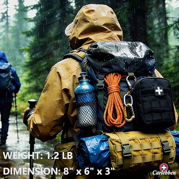 Carlebben EMT Pouch MOLLE Ifak Pouch Tactical MOLLE Medical First Aid Kit Utility Pouch (With Medical Supplies)