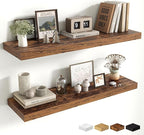 Fun Memories Floating Shelves for Wall 36 Inches, Wood Shelves with Invisible Bracket, 10" Deep Shelves Wall Mounted, Large F