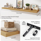 Fun Memories 55 Inch Fireplace Mantel Shelf, 10 Inch Deep Shelves for Display & Wall Storage, Rustic Wood Wall Shelf, Extra L