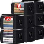 Fab totes 24 Gallons Clothes Storage, Foldable Thick Fabric Blanket Storage Bags, Containers for Organizing Bedroom, Closet, 