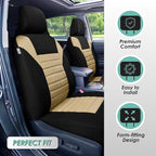 FH Group Car Seat Cover Rear Set Striking Striped Car Seat Covers with Rear Split Bench, Universal Fit Interior Accessories f