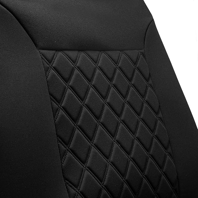 FH Group Car Seat Cover Cushion - 2 Pack Seat Covers for Cars Trucks SUV, Solid Black Neosupreme Car Seat Cushions, Waterproo