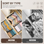 12 Pcs Drawer Organizer Clothes – Dresser Organizers for Baby Clothes, Underwear, Socks & Bedrooms – Foldable Storage Bins fo