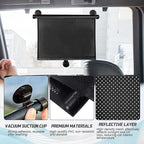 2PCS Car Window Shades for Baby, Retractable UV Protection Sun Shade, 18"×15" Side Window Sun Blocker with Suction Cups for Cars, SUVs, and Trucks