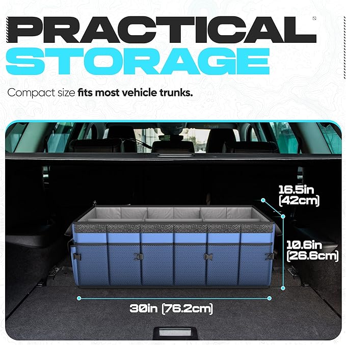 FORTEM Trunk Organizer with Cooler For SUV Car Trunk, Foldable Storage, Car Accessories for Women Men, Collapsible Bag, Perfect