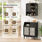 INNOD Bathroom Wall Cabinet, Wall-Mounted Medicine Cabinet with Adjustable Wood Shelf & Doors, Floating Bathroom Cabinet Over