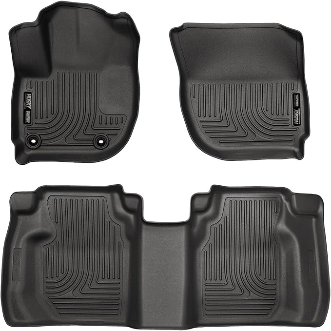 Husky Liners Weatherbeater Floor Mats | Fits 2015-2020 Honda Fit | Front & 2nd Row, 3-pc Black - 99491