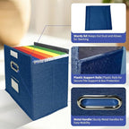 2 Pack Hanging File Folder Box with Lid, Durable Letter Size Filing Storage Box, Sturdy Magazine File Holder with Cardboard S