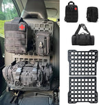 Metal Rigid Molle Panels for Vehicles Alloy Truck Mount Rack Panel Tactical Seat Back Organizer Adjustable Versatile Panel Stronger Than Plastic with 3 Pouches (Molle Panels 3 Detachable Pouches)