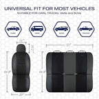 Skechers Air-Cooled Memory Foam Seat Covers,Mesh Thick Car Seat Covers,Piping Leather Car Seat Cover,Airbag Compatible,Automo