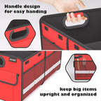 Homeve Trunk Organizer, Car Storage, Reinforced Handles, Collapsible Multi-Compartment Car Organizers, Foldable, Waterproof, 2 