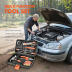 Car Emergency Kit with Portable Air Compressor, First Aid Kit, Jumper Cables, Roadside Safety Emergency Tool Kit for Women, M