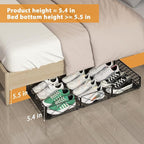NADAMOO Large Under Bed Storage with Wheels, Low Profile Rolling Under Bed Storage Containers，Foldable Metal Under the Bed Or