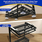 Under Sink Organizer, Dual-Rail Ball-Bearing, Under Kitchen Sink Organizer, 6-Level Adjustable, Under Cabinet Organizer, No-D