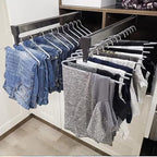 Pull Out Clothes Rail Extendable Pull Out Closet Rod - Wardrobe Pull-Out Trousers Rack, Adjustable 30-80Cm Wardrobe Rail Clot