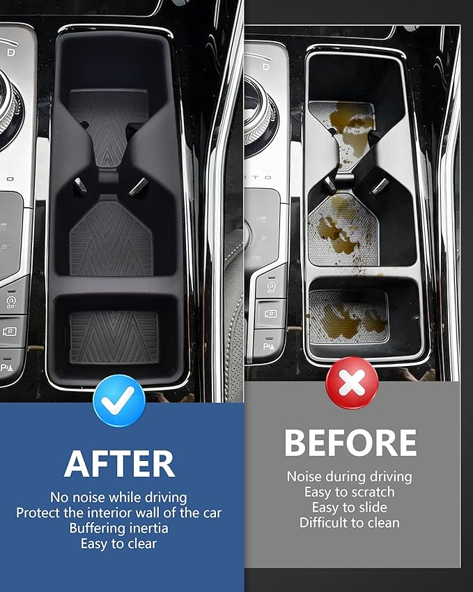 Cup Holder Inserts for 2021-2025 2026 KIA Sorento Accessories, Non-Slip TPE Center Console Protector Organizer to Prevent Spills & Scratches for Sorento Interior Accessories