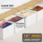 SpaceAid 4 Pack 10" High Under Bed Storage Containers, Large Underbed Storage Organizer Bins with Lids for Bedroom, Dorm, Clo