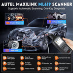 Autel Maxilink ML619 OBD2 Scanner, New Autel Scanner Upgraded Version of AL519/AL619, Code Reader with ABS SRS Diagnoses for