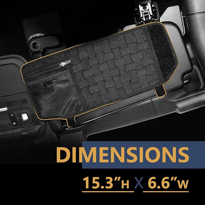 Visor Organizer Sun Visor Molle Panel for Bronco, Tactical Sun Visor Organizer Molle Webbing For Ford Bronco Accessories 2021-2025 Visor Storage Holder Pouch,2 Pack,Fit Driver Passenger Side