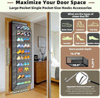 PAULONE 10-Pocket Multi-Use Over the Door Organizer, Heavy Duty 95lbs Capacity with Breathable Mesh, Versatile Hanging Storag